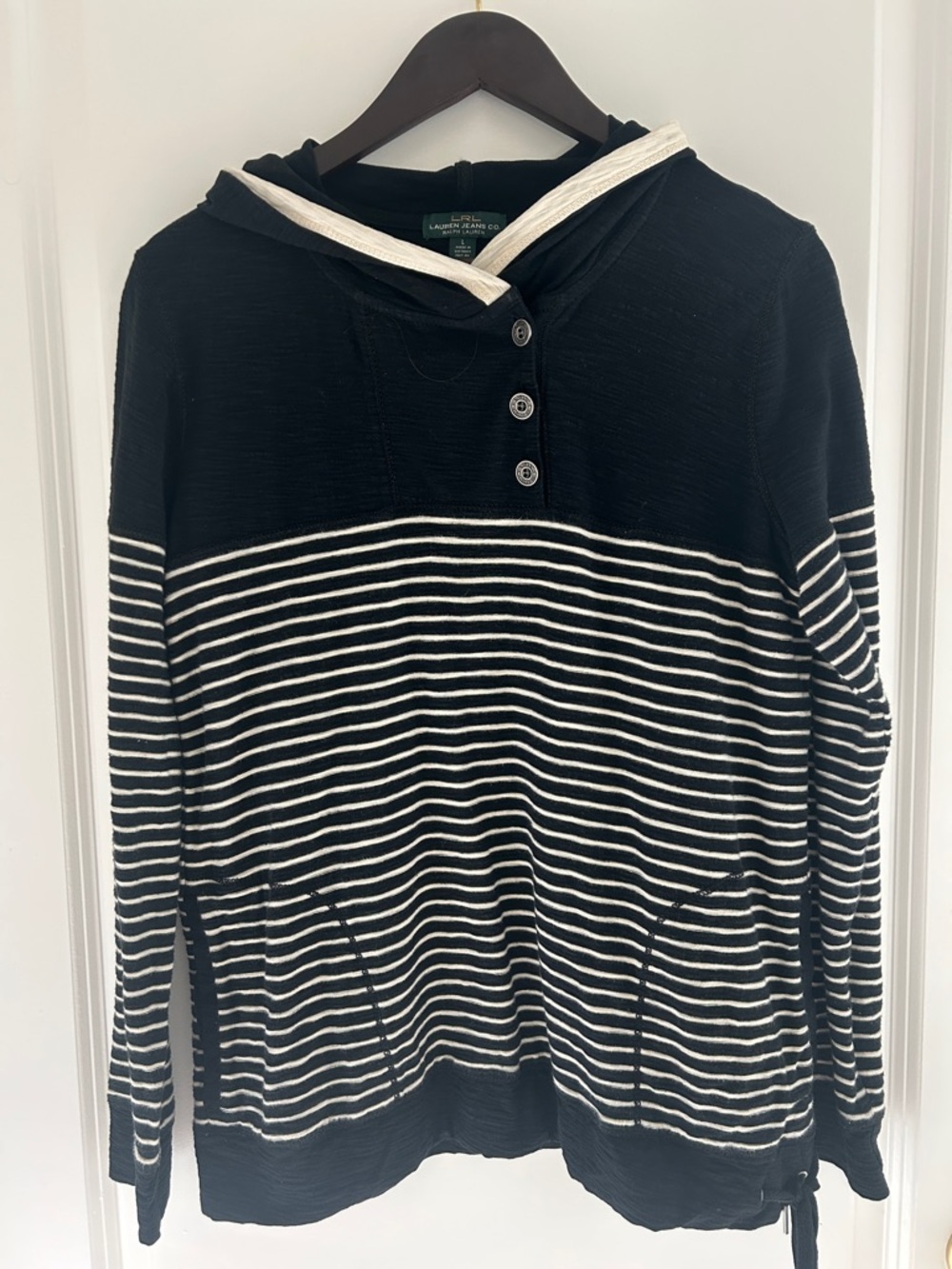 Ralph Lauren Dark Navy Hoodie with White Drawcords